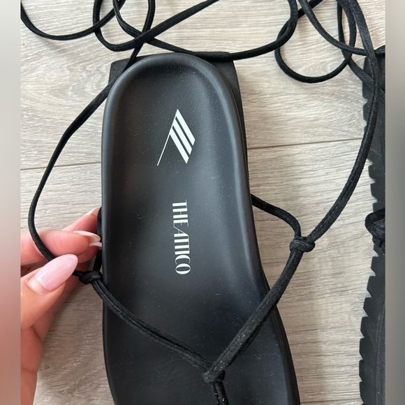 The Attico Black Strappy Platform Sandals Size 37 - Picture 10 of 11